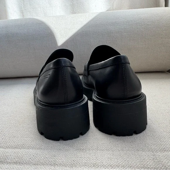 Vagabond Black Chunky Leather Loafers sz 6 - Picture 4 of 7